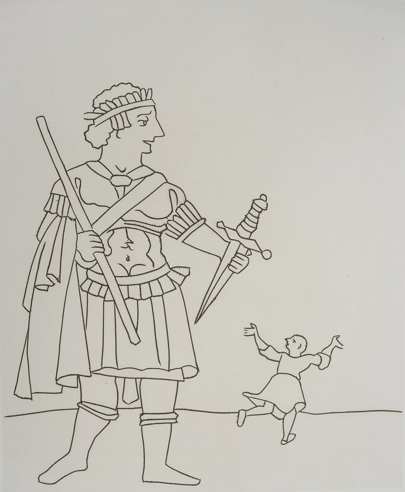 André DERAIN : Guerrier avec un poignard, Gravure originale (photo de détail 3) - Crédit photo : Galerie Art.Paris