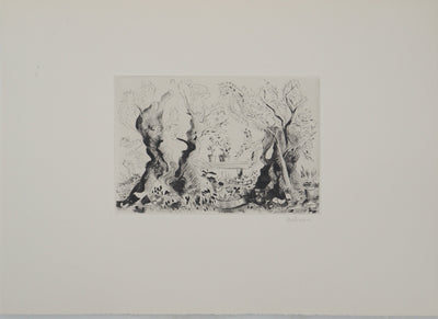 Madeleine MELSONN : Oliviers du Jardin de Gethsémani, Gravure originale (photo de détail 3) - Crédit photo : Galerie Art.Paris