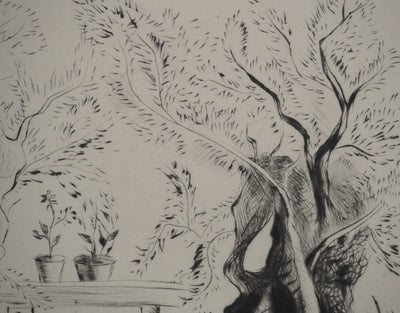 Madeleine MELSONN : Oliviers du Jardin de Gethsémani, Gravure originale (photo de détail 5) - Crédit photo : Galerie Art.Paris