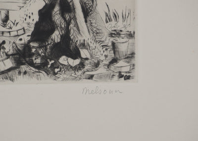 Madeleine MELSONN : Oliviers du Jardin de Gethsémani, Gravure originale (photo de détail 2) - Crédit photo : Galerie Art.Paris