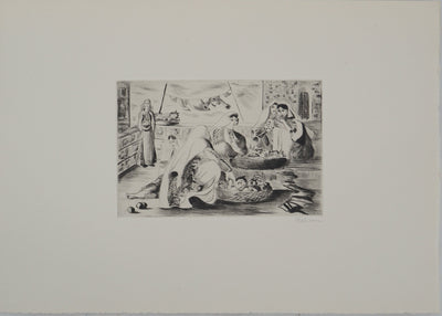 Madeleine MELSONN : Les Bethlémites, Gravure originale (photo de détail 3) - Crédit photo : Galerie Art.Paris
