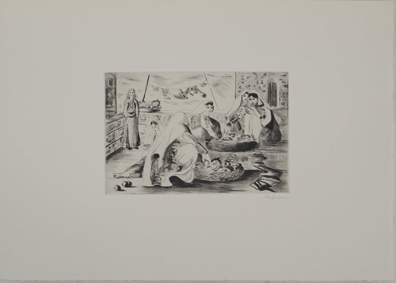 Madeleine MELSONN : Les Bethlémites, Gravure originale (photo de détail 3) - Crédit photo : Galerie Art.Paris