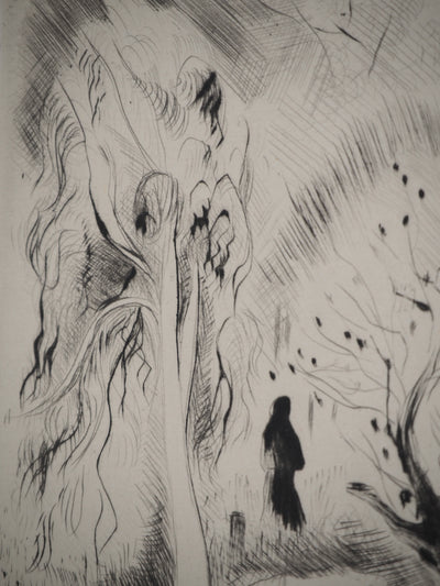 Madeleine MELSONN : Cimetière arabe, Gravure originale (photo de détail 4) - Crédit photo : Galerie Art.Paris