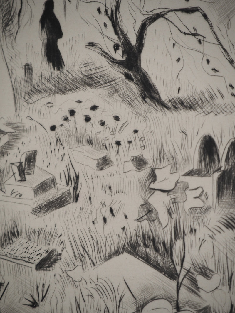 Madeleine MELSONN : Cimetière arabe, Gravure originale (photo de détail 6) - Crédit photo : Galerie Art.Paris