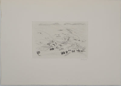 Madeleine MELSONN : Du mont Scopus, Gravure originale (photo de détail 3) - Crédit photo : Galerie Art.Paris