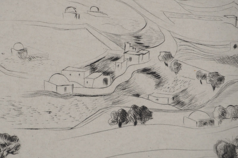Madeleine MELSONN : Du mont Scopus, Gravure originale (vue générale) - Crédit photo : Galerie Art.Paris