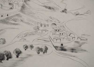Madeleine MELSONN : Du mont Scopus, Gravure originale (photo de détail 5) - Crédit photo : Galerie Art.Paris