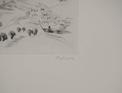 Madeleine MELSONN : Du mont Scopus, Gravure originale (photo de détail 2) - Crédit photo : Galerie Art.Paris