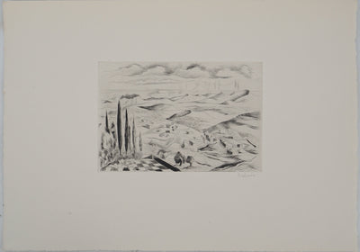 Madeleine MELSONN : Désert de Juda et la Mer Morte, Gravure originale (photo de détail 3) - Crédit photo : Galerie Art.Paris