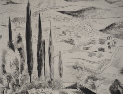 Madeleine MELSONN : Désert de Juda et la Mer Morte, Gravure originale (photo de détail 4) - Crédit photo : Galerie Art.Paris