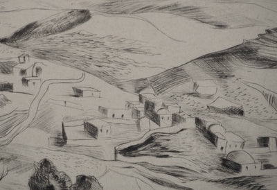 Madeleine MELSONN : Désert de Juda et la Mer Morte, Gravure originale (photo de détail 5) - Crédit photo : Galerie Art.Paris
