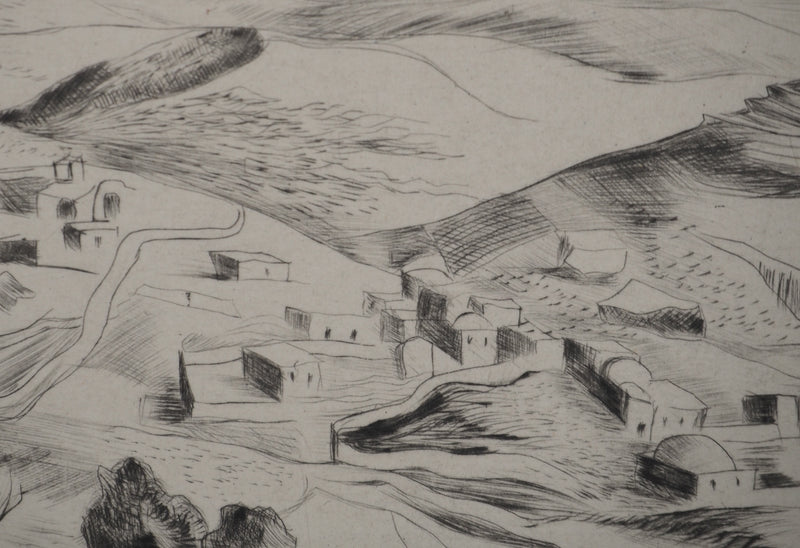 Madeleine MELSONN : Désert de Juda et la Mer Morte, Gravure originale (photo de détail 5) - Crédit photo : Galerie Art.Paris