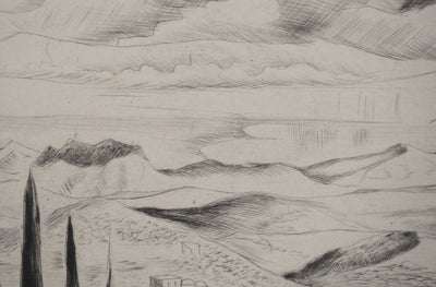 Madeleine MELSONN : Désert de Juda et la Mer Morte, Gravure originale (photo de détail 7) - Crédit photo : Galerie Art.Paris