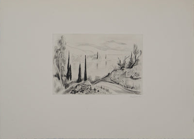 Madeleine MELSONN : Lac de Tibériade le matin, Gravure originale (photo de détail 3) - Crédit photo : Galerie Art.Paris