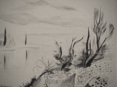 Madeleine MELSONN : Lac de Tibériade le matin, Gravure originale (photo de détail 5) - Crédit photo : Galerie Art.Paris
