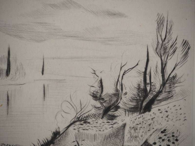 Madeleine MELSONN : Lac de Tibériade le matin, Gravure originale (photo de détail 5) - Crédit photo : Galerie Art.Paris