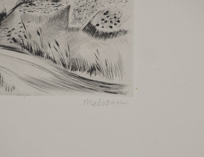 Madeleine MELSONN : Lac de Tibériade le matin, Gravure originale (photo de détail 2) - Crédit photo : Galerie Art.Paris