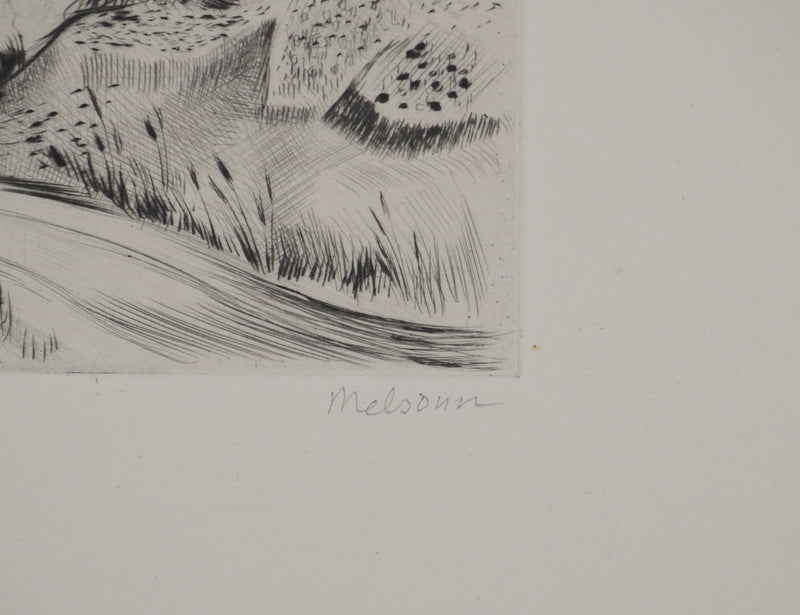 Madeleine MELSONN : Lac de Tibériade le matin, Gravure originale (photo de détail 2) - Crédit photo : Galerie Art.Paris