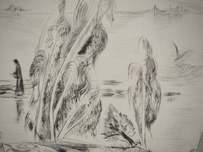 Madeleine MELSONN : Lac de Tibériade vers Capharnaüm, Gravure originale (photo de détail 6) - Crédit photo : Galerie Art.Paris
