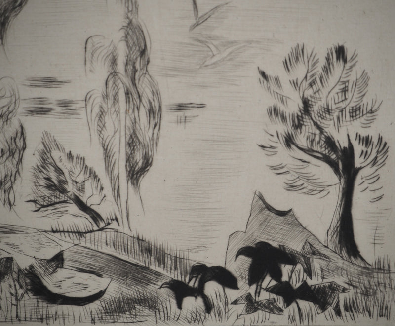 Madeleine MELSONN : Lac de Tibériade vers Capharnaüm, Gravure originale (photo de détail 7) - Crédit photo : Galerie Art.Paris