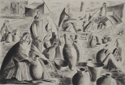 Madeleine MELSONN : Les potiers, Gravure originale (vue générale) - Crédit photo : Galerie Art.Paris