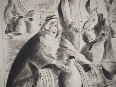 Madeleine MELSONN : Les potiers, Gravure originale (photo de détail 4) - Crédit photo : Galerie Art.Paris