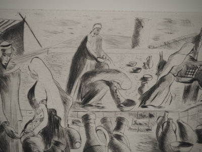Madeleine MELSONN : Les potiers, Gravure originale (photo de détail 5) - Crédit photo : Galerie Art.Paris