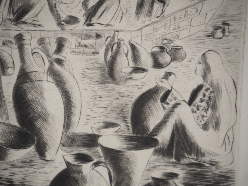 Madeleine MELSONN : Les potiers, Gravure originale (photo de détail 6) - Crédit photo : Galerie Art.Paris