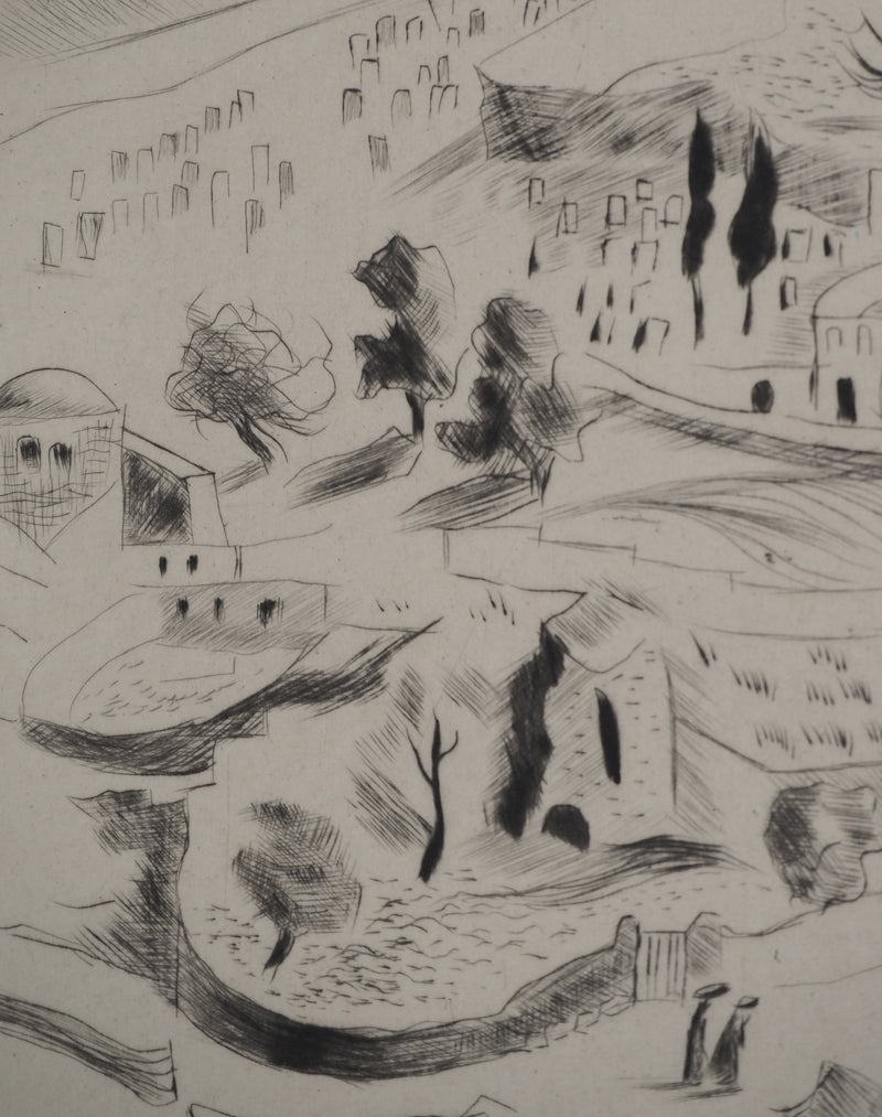 Madeleine MELSONN : Tombes juives à Siloé, Gravure originale (photo de détail 4) - Crédit photo : Galerie Art.Paris
