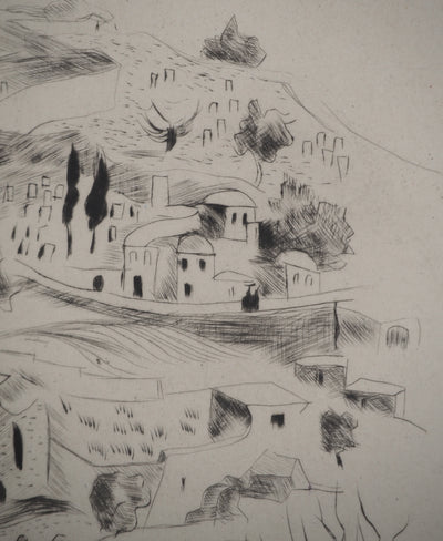Madeleine MELSONN : Tombes juives à Siloé, Gravure originale (photo de détail 6) - Crédit photo : Galerie Art.Paris
