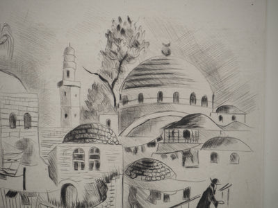 Madeleine MELSONN : Vieux quartier juif de Jérusalem, Gravure originale (photo de détail 4) - Crédit photo : Galerie Art.Paris