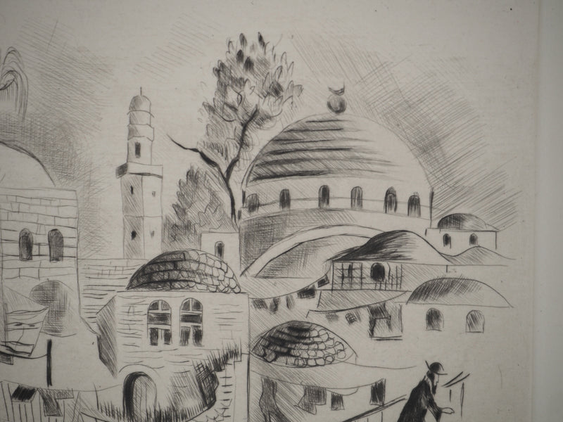 Madeleine MELSONN : Vieux quartier juif de Jérusalem, Gravure originale (photo de détail 4) - Crédit photo : Galerie Art.Paris