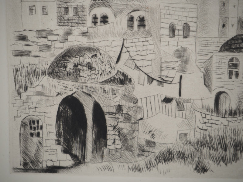 Madeleine MELSONN : Vieux quartier juif de Jérusalem, Gravure originale (photo de détail 5) - Crédit photo : Galerie Art.Paris