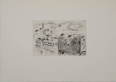 Madeleine MELSONN : Bassins de Salomon, Gravure originale (photo de détail 3) - Crédit photo : Galerie Art.Paris