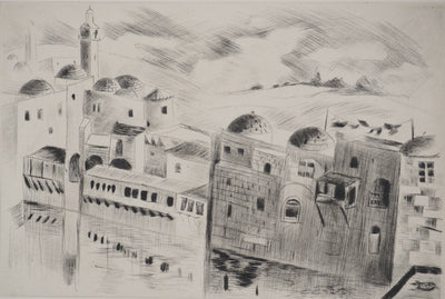 Madeleine MELSONN : Bassins de Salomon, Gravure originale (vue générale) - Crédit photo : Galerie Art.Paris