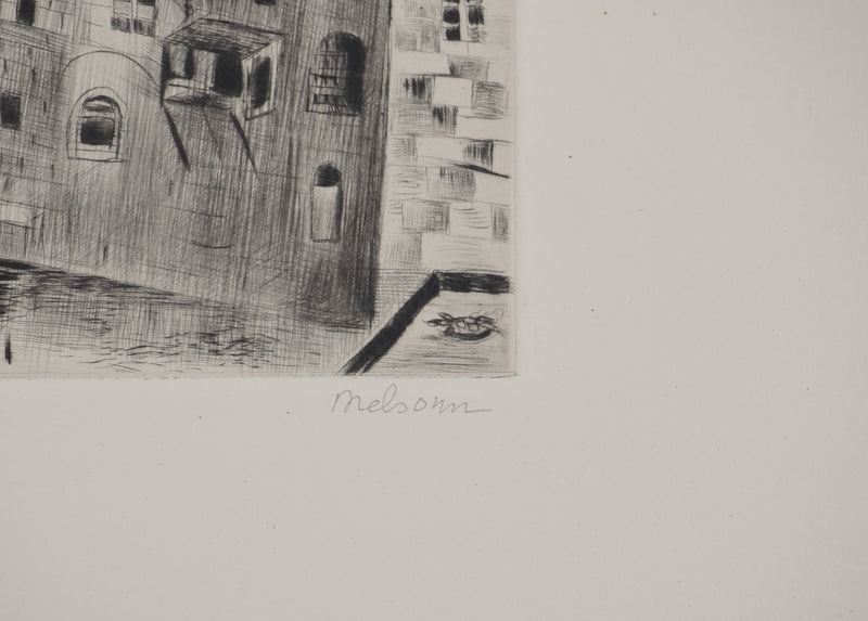 Madeleine MELSONN : Bassins de Salomon, Gravure originale (photo de détail 2) - Crédit photo : Galerie Art.Paris