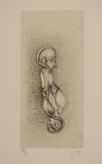 Fred DEUX : Sacrifice, Gravure originale (vue générale) - Crédit photo : Galerie Art.Paris