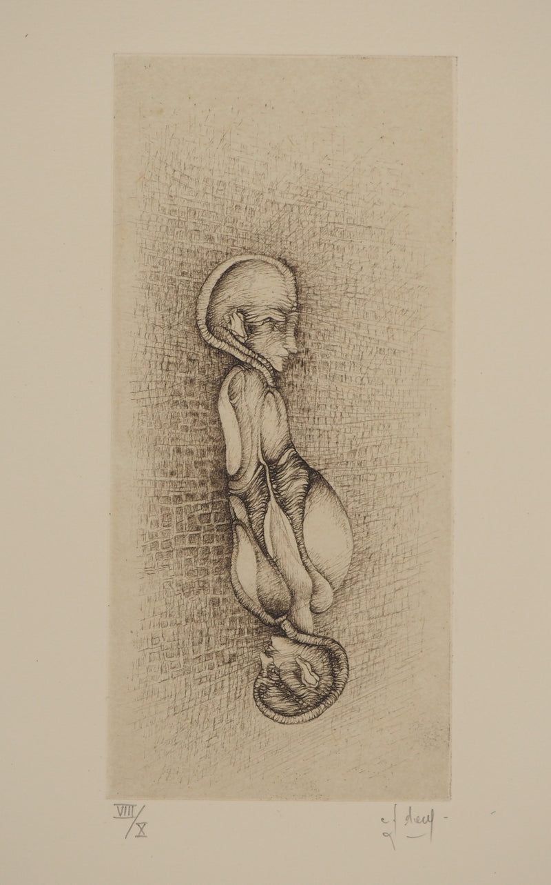 Fred DEUX : Sacrifice, Gravure originale (vue générale) - Crédit photo : Galerie Art.Paris