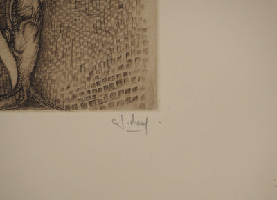 Fred DEUX : L'étrange question, Gravure originale (photo de détail 2) - Crédit photo : Galerie Art.Paris
