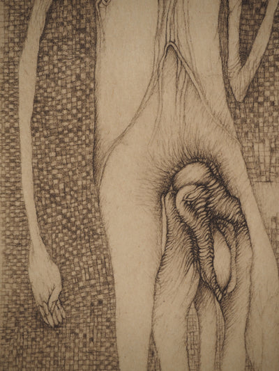 Fred DEUX : L'une porte l'autre, Gravure originale (photo de détail 5) - Crédit photo : Galerie Art.Paris