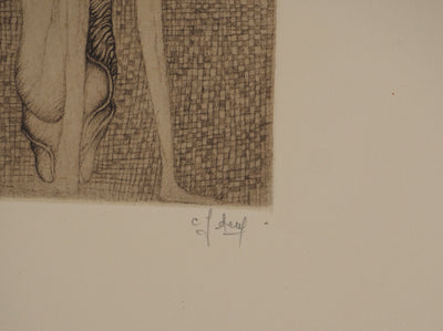 Fred DEUX : L'une porte l'autre, Gravure originale (photo de détail 2) - Crédit photo : Galerie Art.Paris