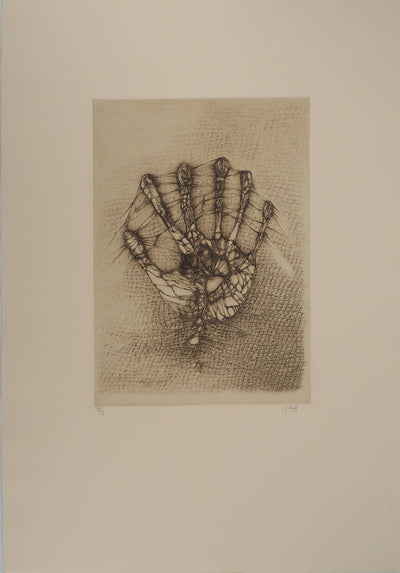 Fred DEUX : La main blessée, Gravure originale (photo de détail 3) - Crédit photo : Galerie Art.Paris