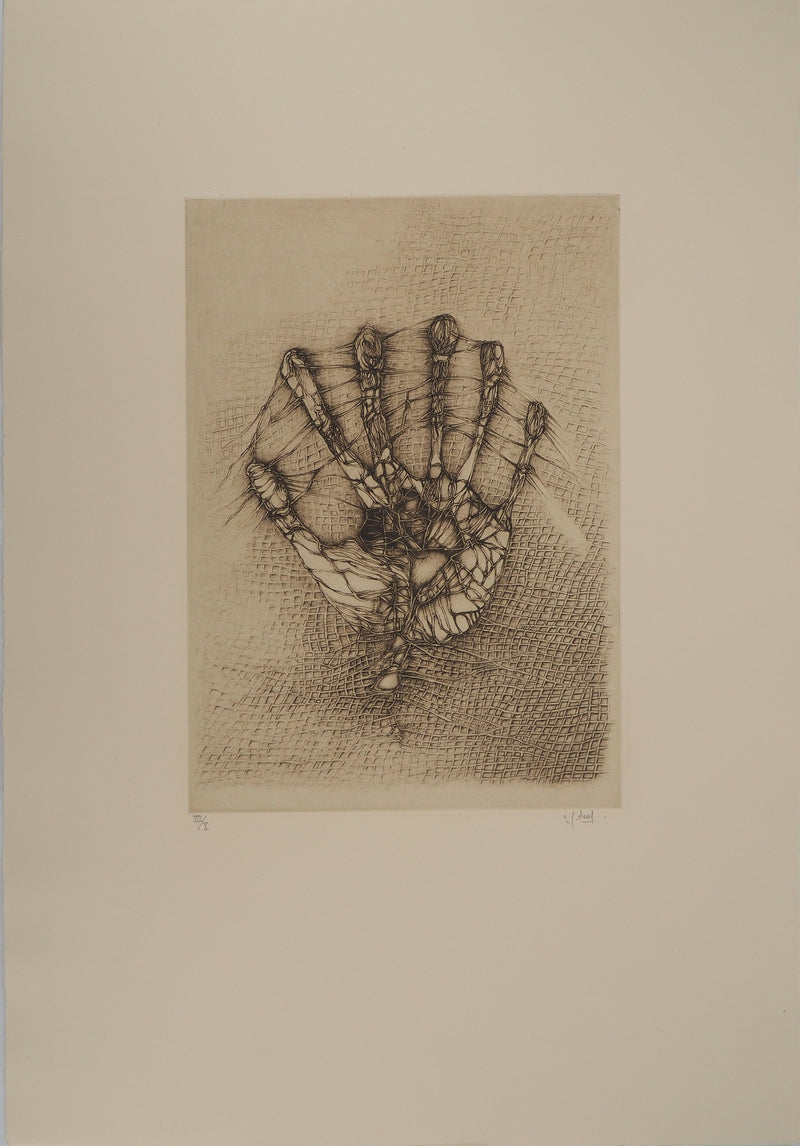 Fred DEUX : La main blessée, Gravure originale (photo de détail 3) - Crédit photo : Galerie Art.Paris
