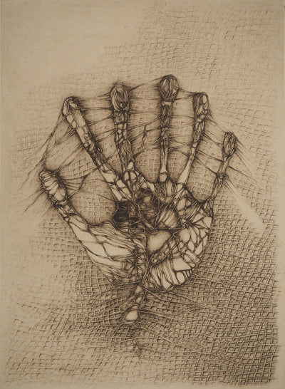Fred DEUX : La main blessée, Gravure originale (vue générale) - Crédit photo : Galerie Art.Paris