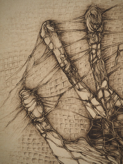 Fred DEUX : La main blessée, Gravure originale (photo de détail 4) - Crédit photo : Galerie Art.Paris