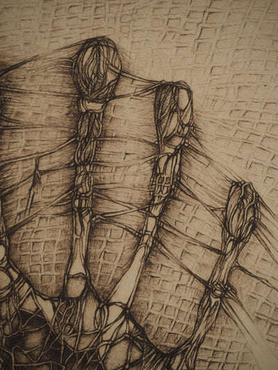 Fred DEUX : La main blessée, Gravure originale (photo de détail 6) - Crédit photo : Galerie Art.Paris