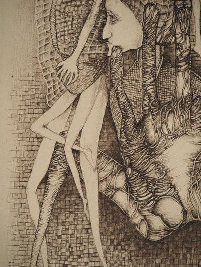 Fred DEUX : La prisonnière, Gravure originale (photo de détail 4) - Crédit photo : Galerie Art.Paris