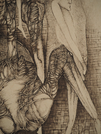 Fred DEUX : La prisonnière, Gravure originale (photo de détail 7) - Crédit photo : Galerie Art.Paris