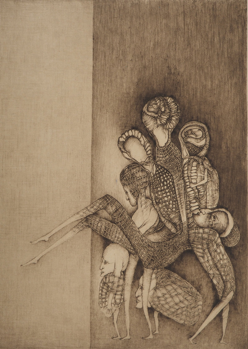 Fred DEUX : Les passagers, Gravure originale (photo de détail 3) - Crédit photo : Galerie Art.Paris