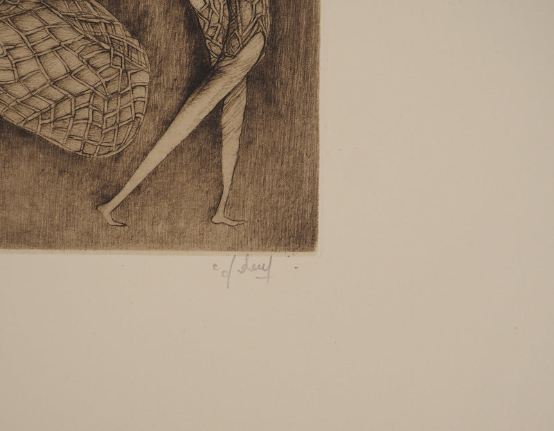 Fred DEUX : Les passagers, Gravure originale (photo de détail 2) - Crédit photo : Galerie Art.Paris
